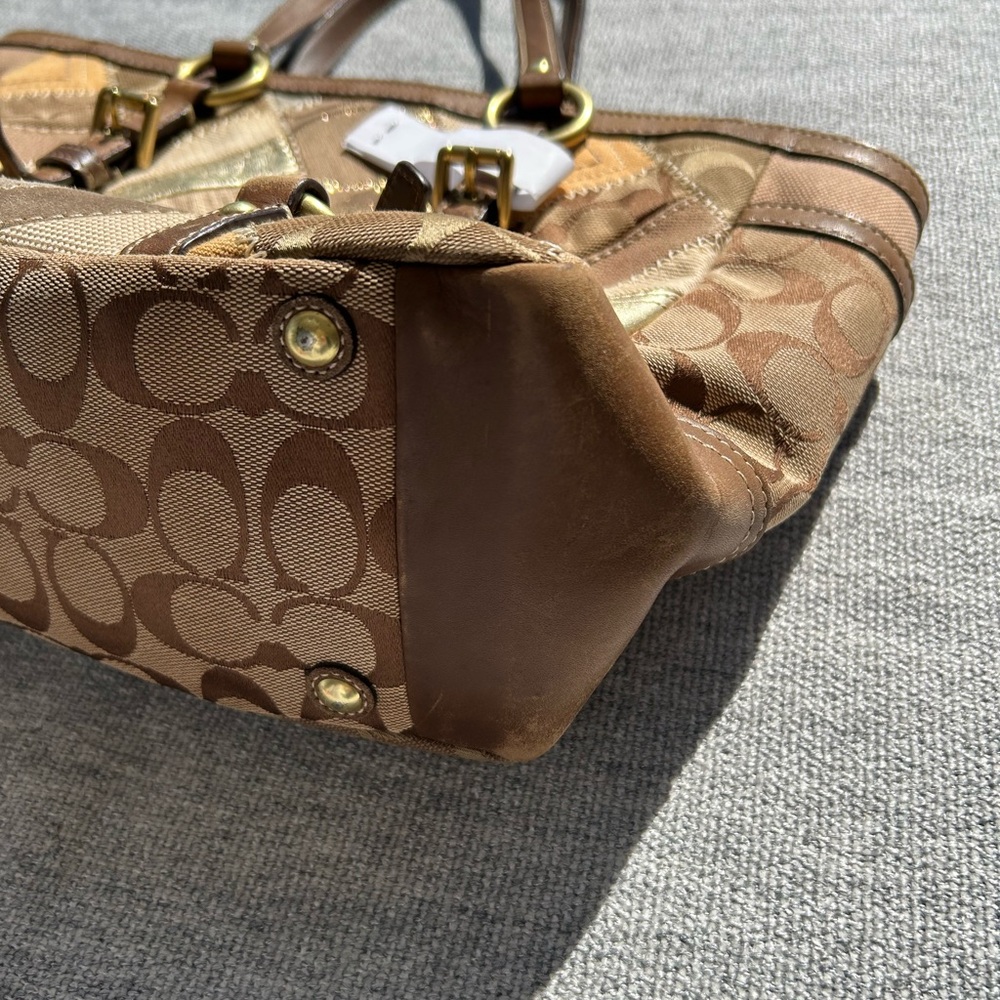Coach Patchwork Brown Tote Bag - image 5